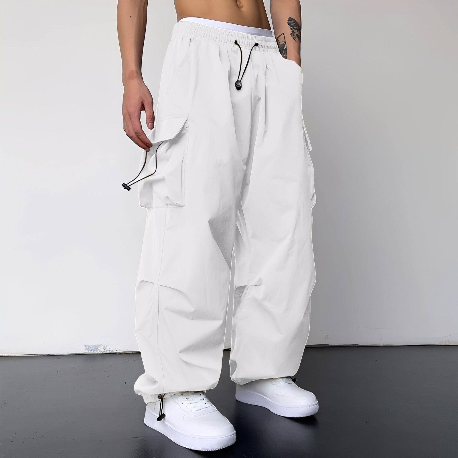 Kaleb - Modne baggy spodnie cargo dla mężczyzn