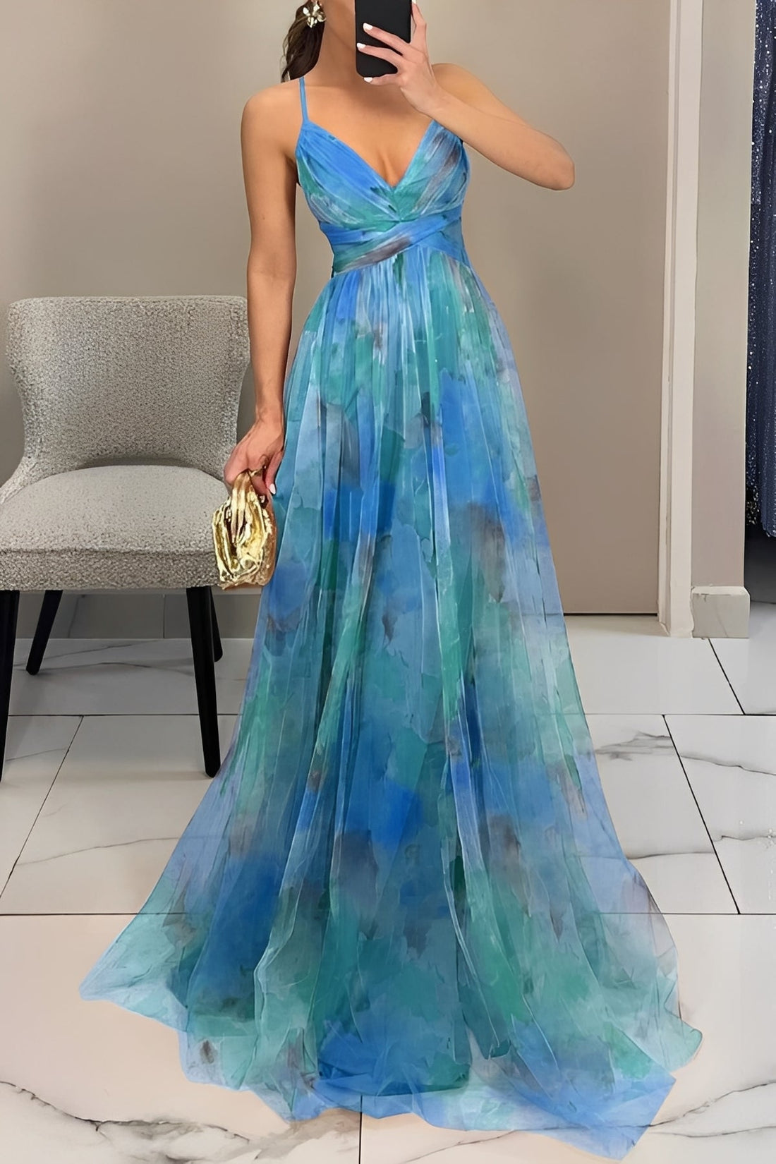 Davina - Stylowa Sukienka Maxi w Kształcie A
