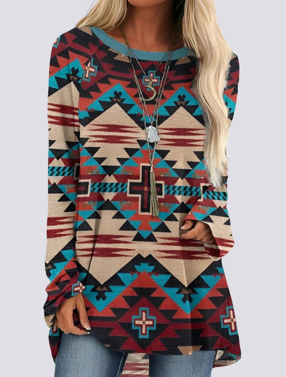 Monica - Stylowa sukienka koszulowa w stylu etnicznym