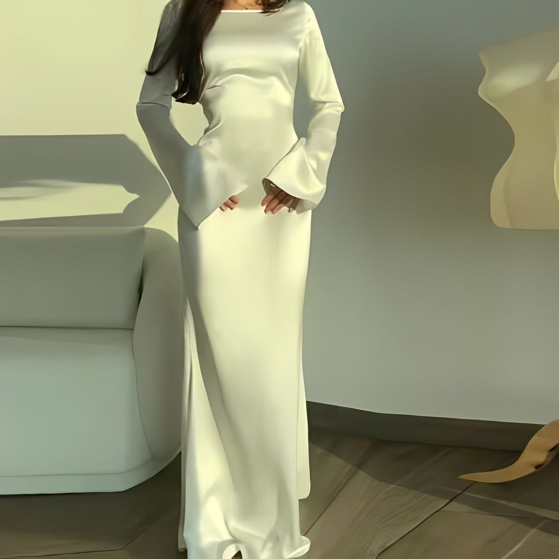 Anisa - Elegancka sukienka z długim rękawem dla kobiet