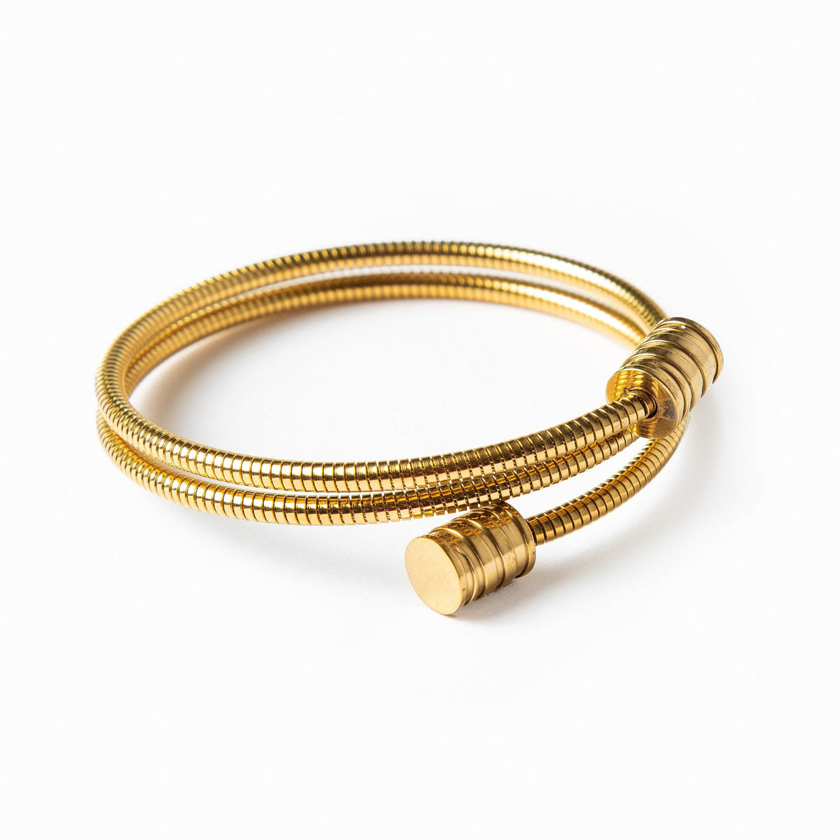 Angie – Pulsera z projektowanym spiralnym wzorem w złocie