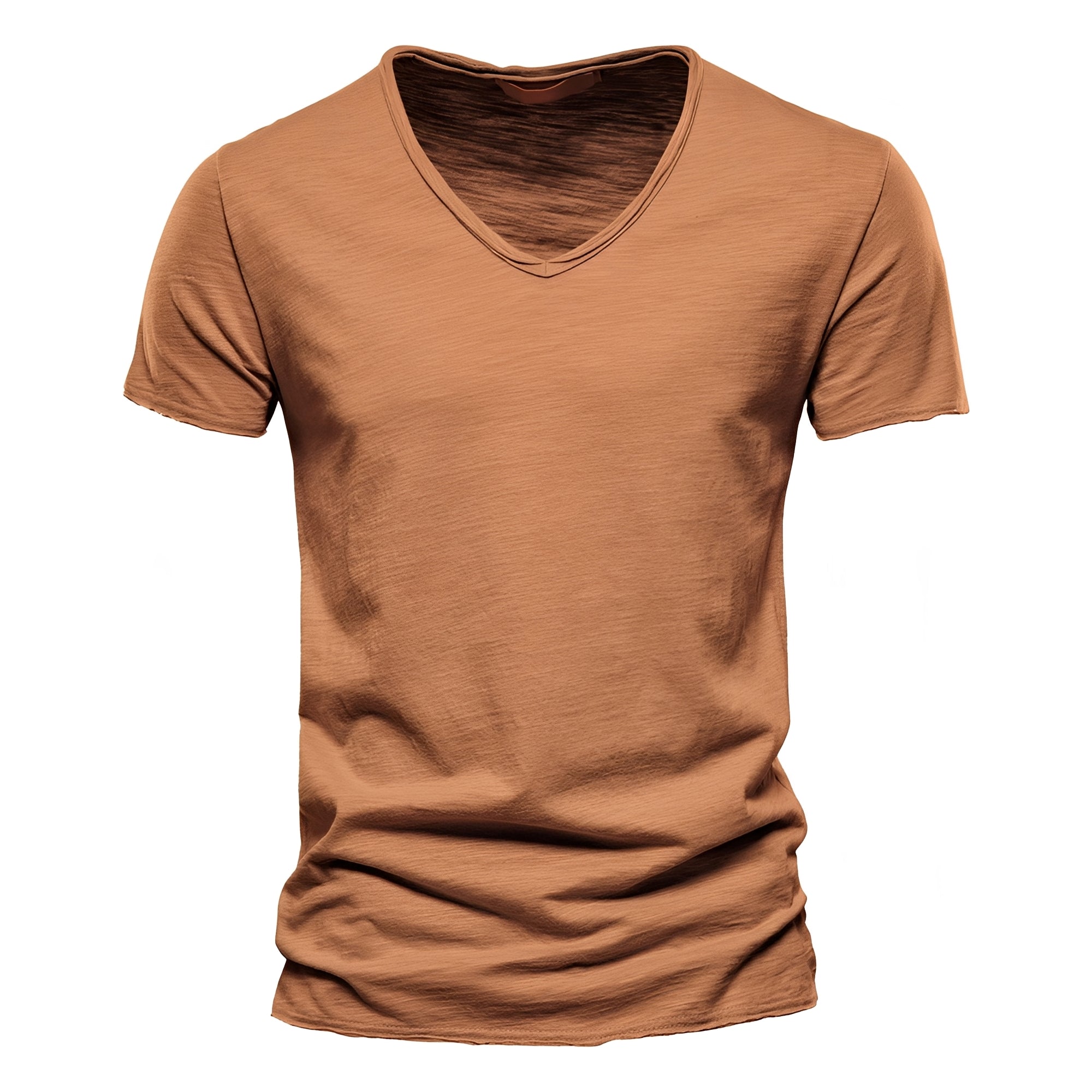 Norton - Wygodny T-shirt z Dekoltem w Serek