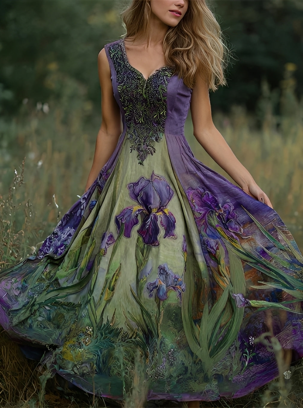 Erica - Stylowa sukienka maxi w kwiatowy wzór dla kobiet