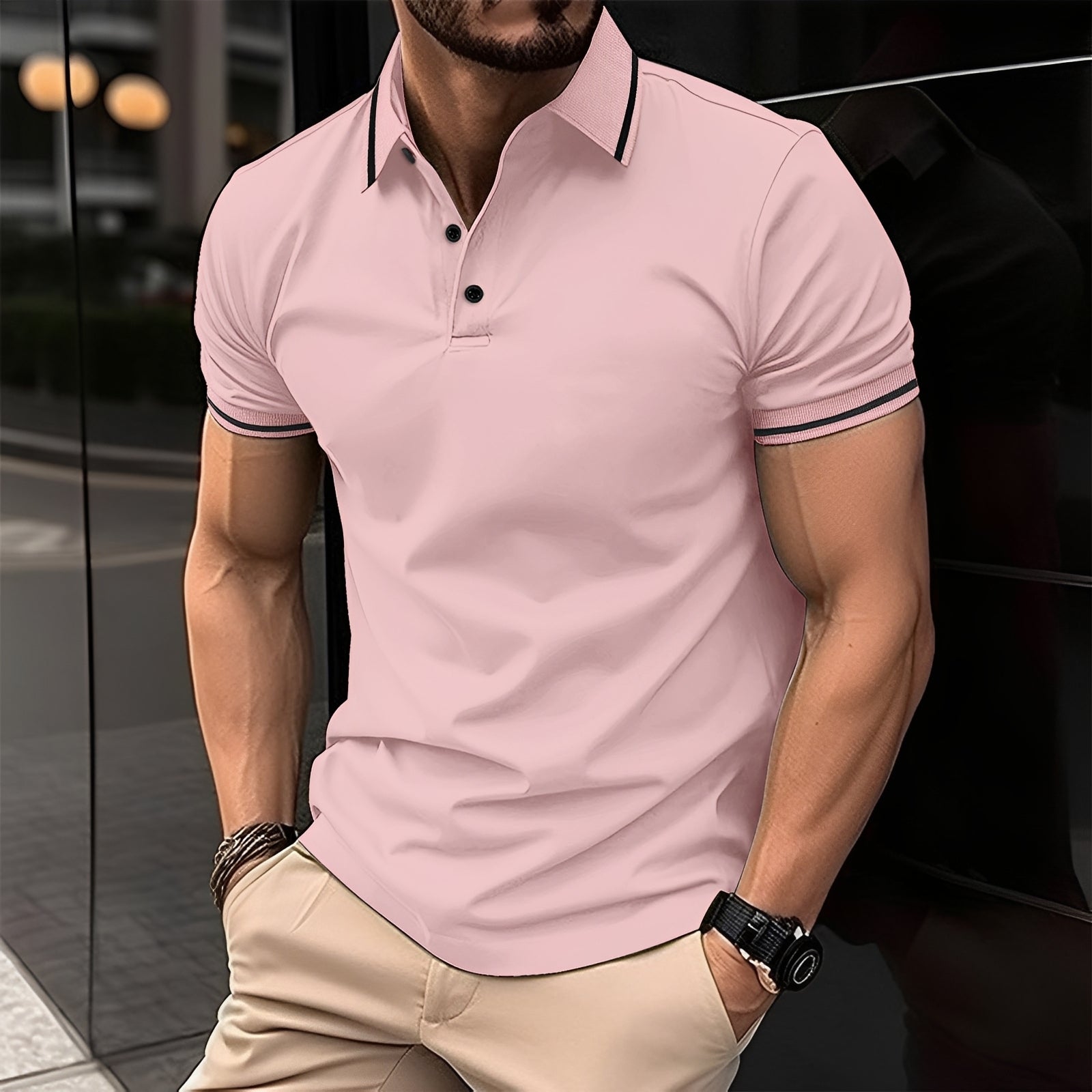 Frank - Stylowa koszulka polo z klapami