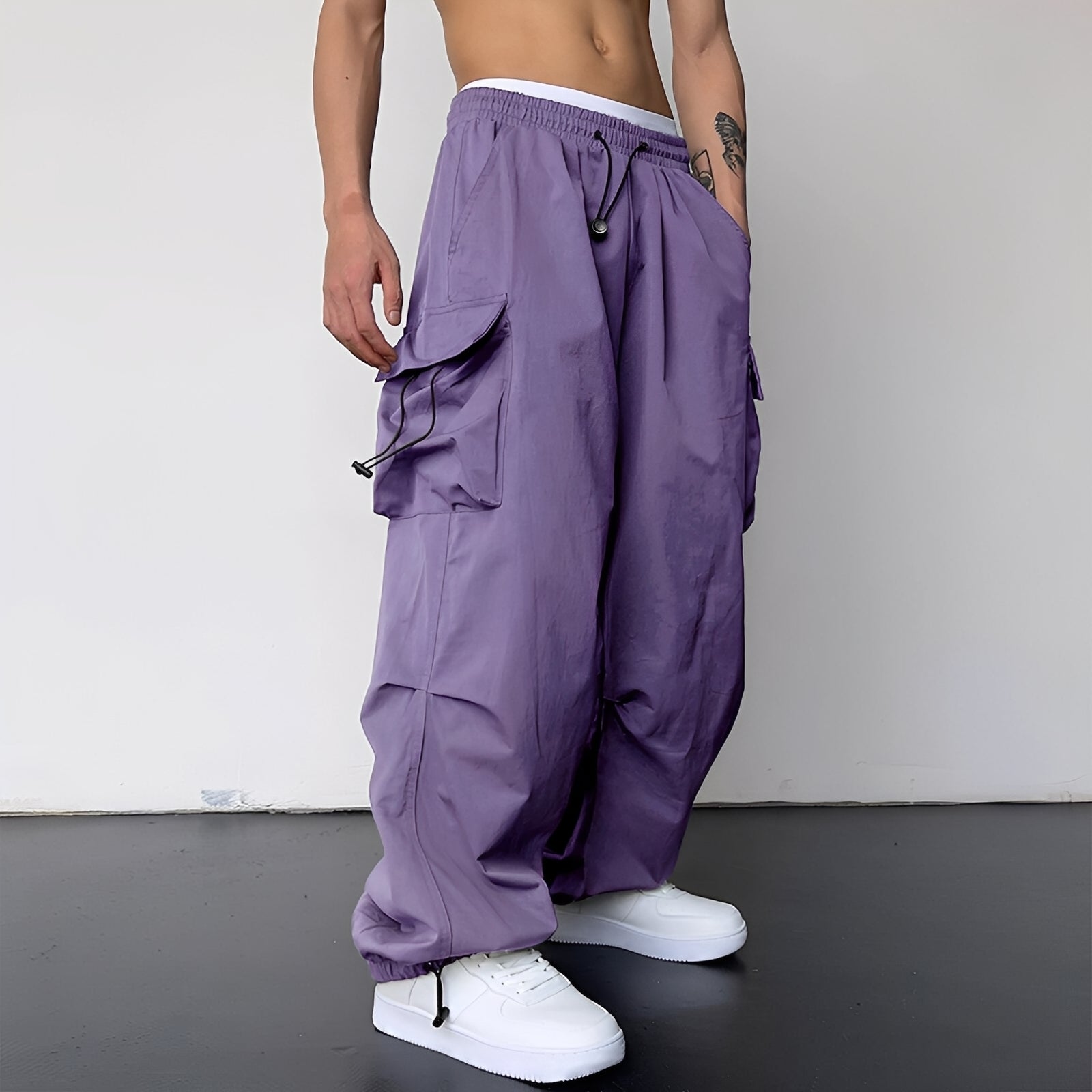 Kaleb - Modne baggy spodnie cargo dla mężczyzn