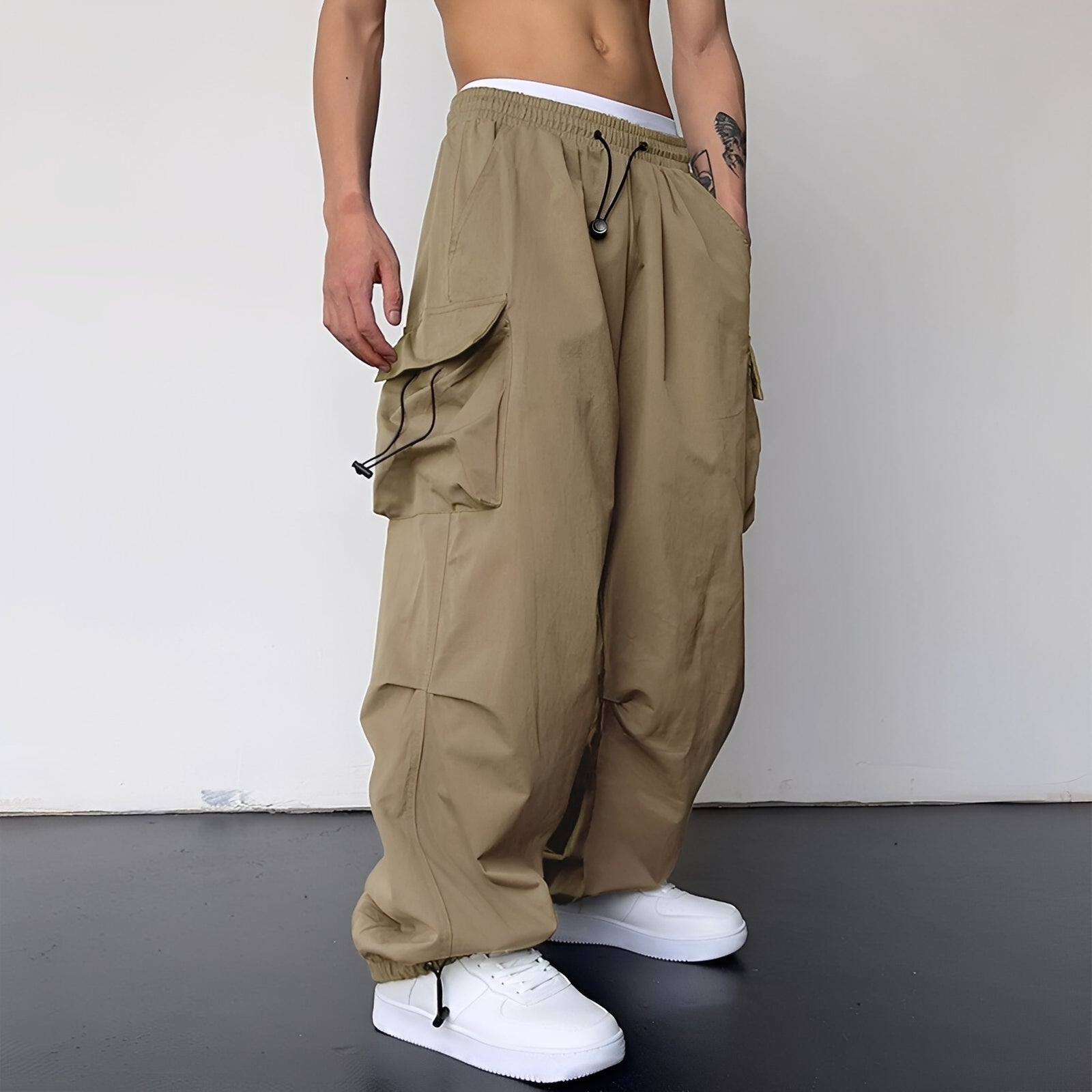 Kaleb - Modne baggy spodnie cargo dla mężczyzn