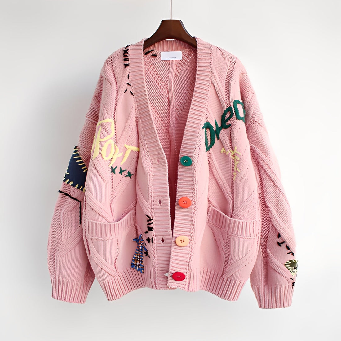 Chantelle - Modny haftowany sweter damski