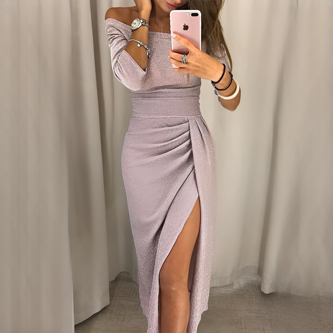 Cristy - Stylowa sukienka z odkrytymi ramionami dla kobiet