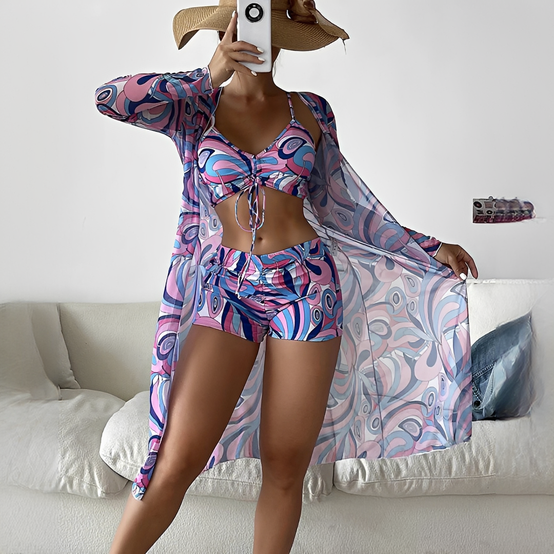Elza - Stylowy Trzyczęściowy Zestaw Bikini