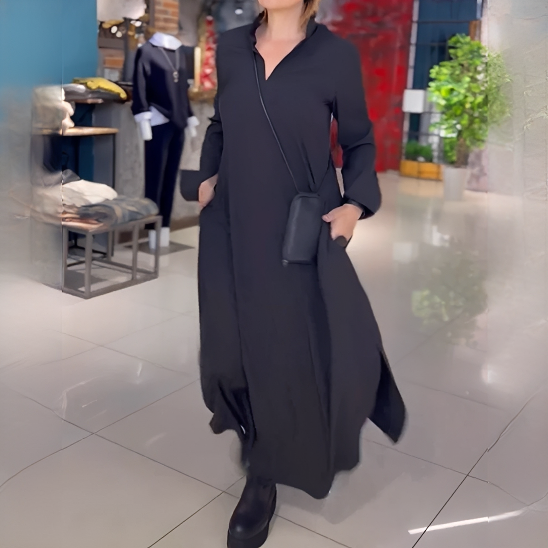 Cassie - Codzienna Sukienka z Długim Rękawem