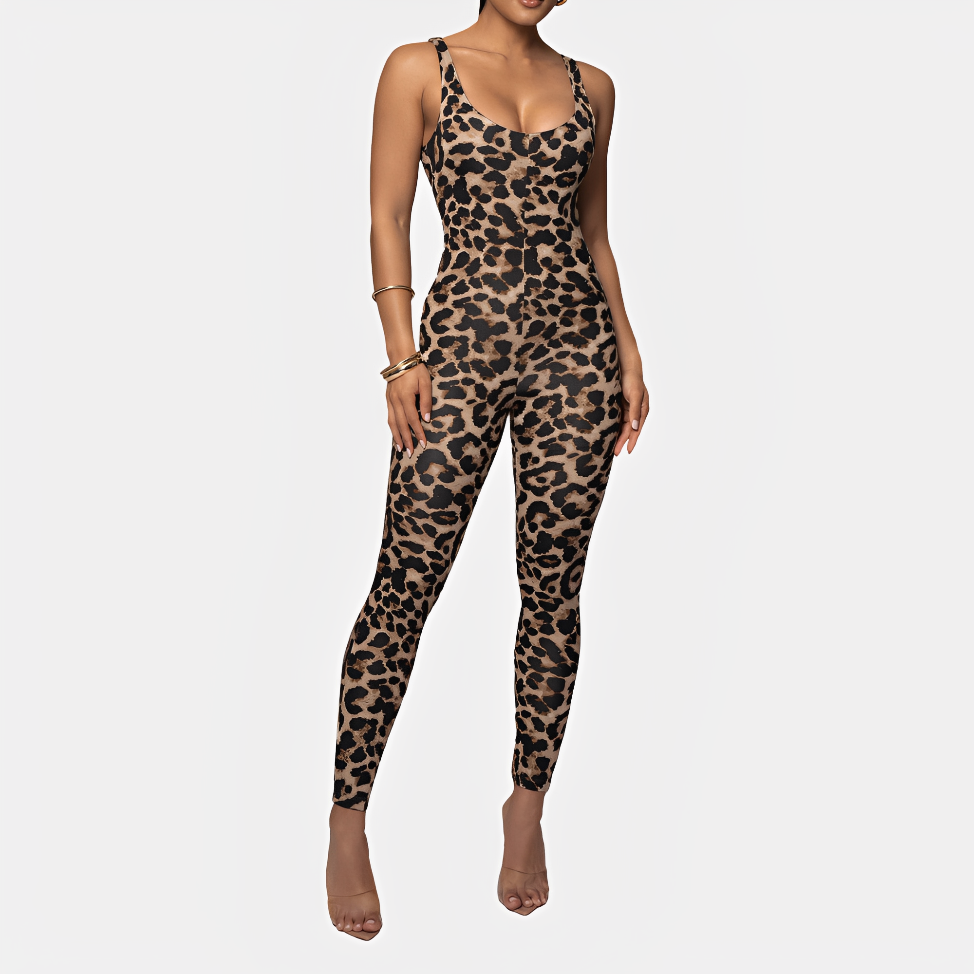Elaine - Stylowy drukowany kombinezon bodycon