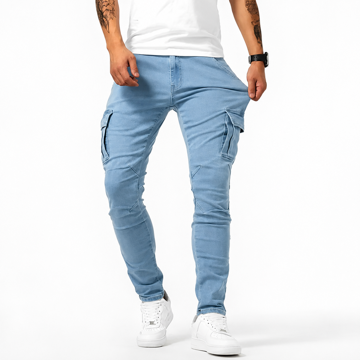 Zilton - Stylowe spodnie cargo slim-fit