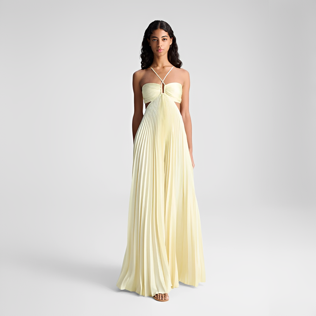 Sienna - Elegancka Sukienka Maxi z Plisami