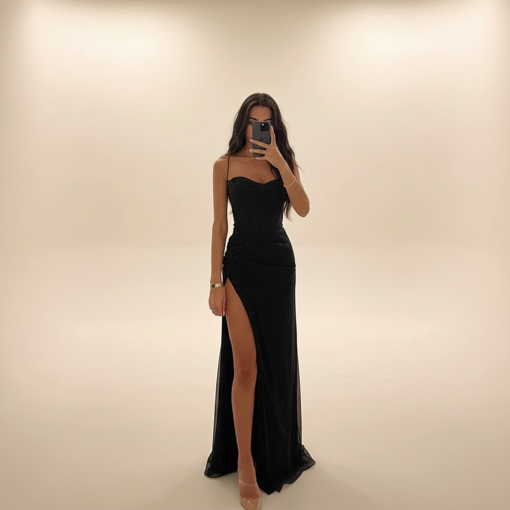Monique - Stylowa sukienka maxi z rozcięciem