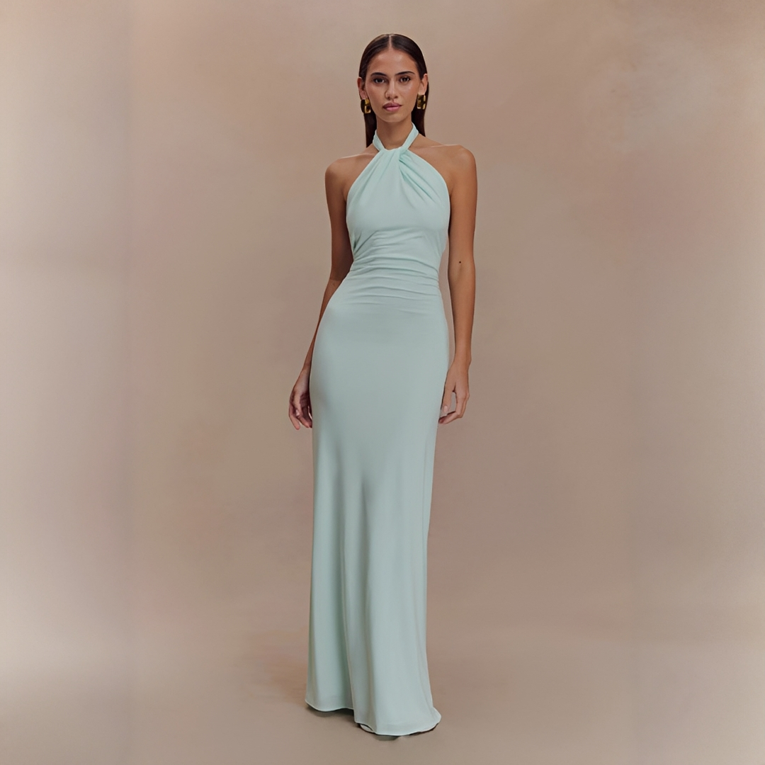 Mabel - Stylowa Sukienka Maxi z Odkrytymi Plecami