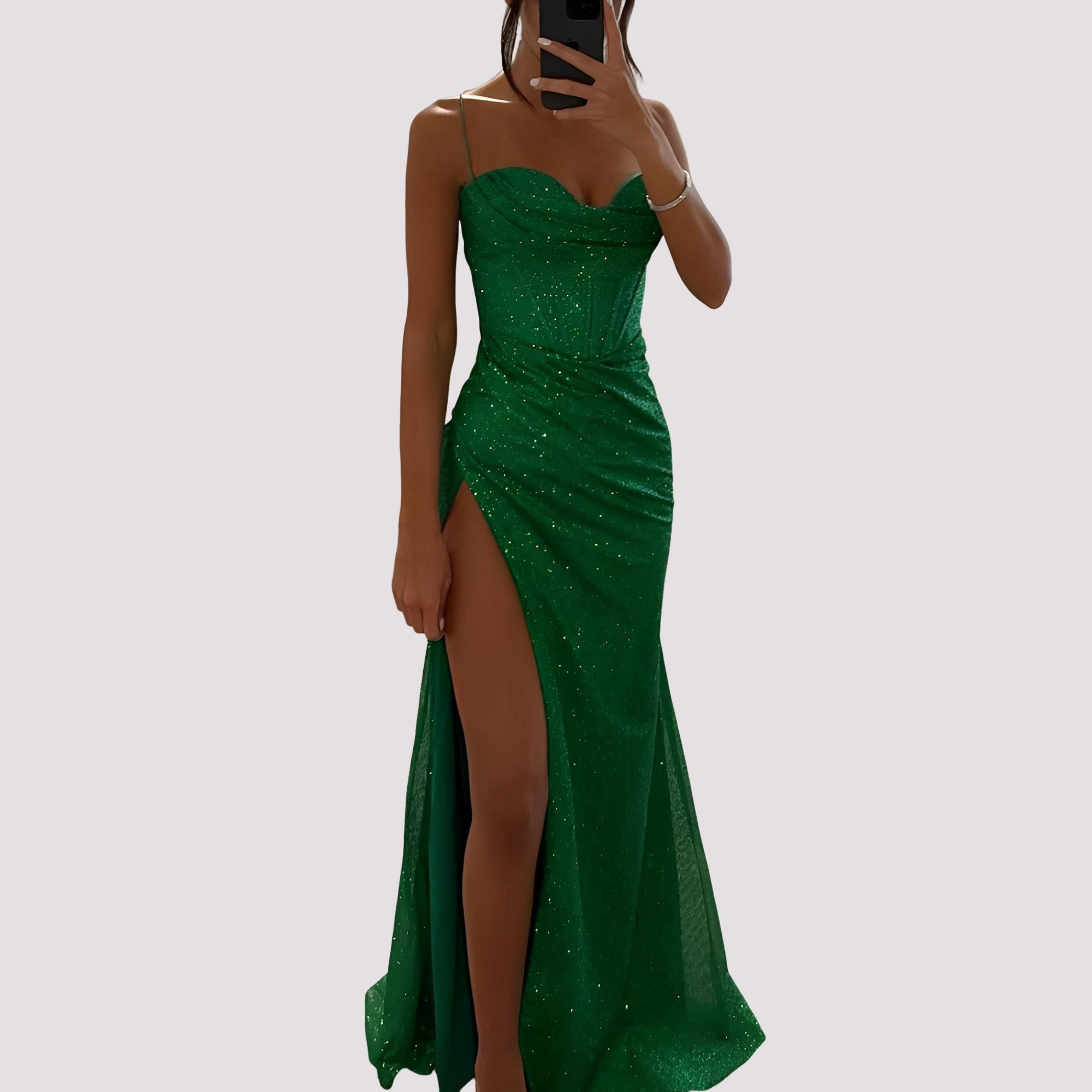 Bonnie - Elegancka Suknia Maxi z Rozcięciem