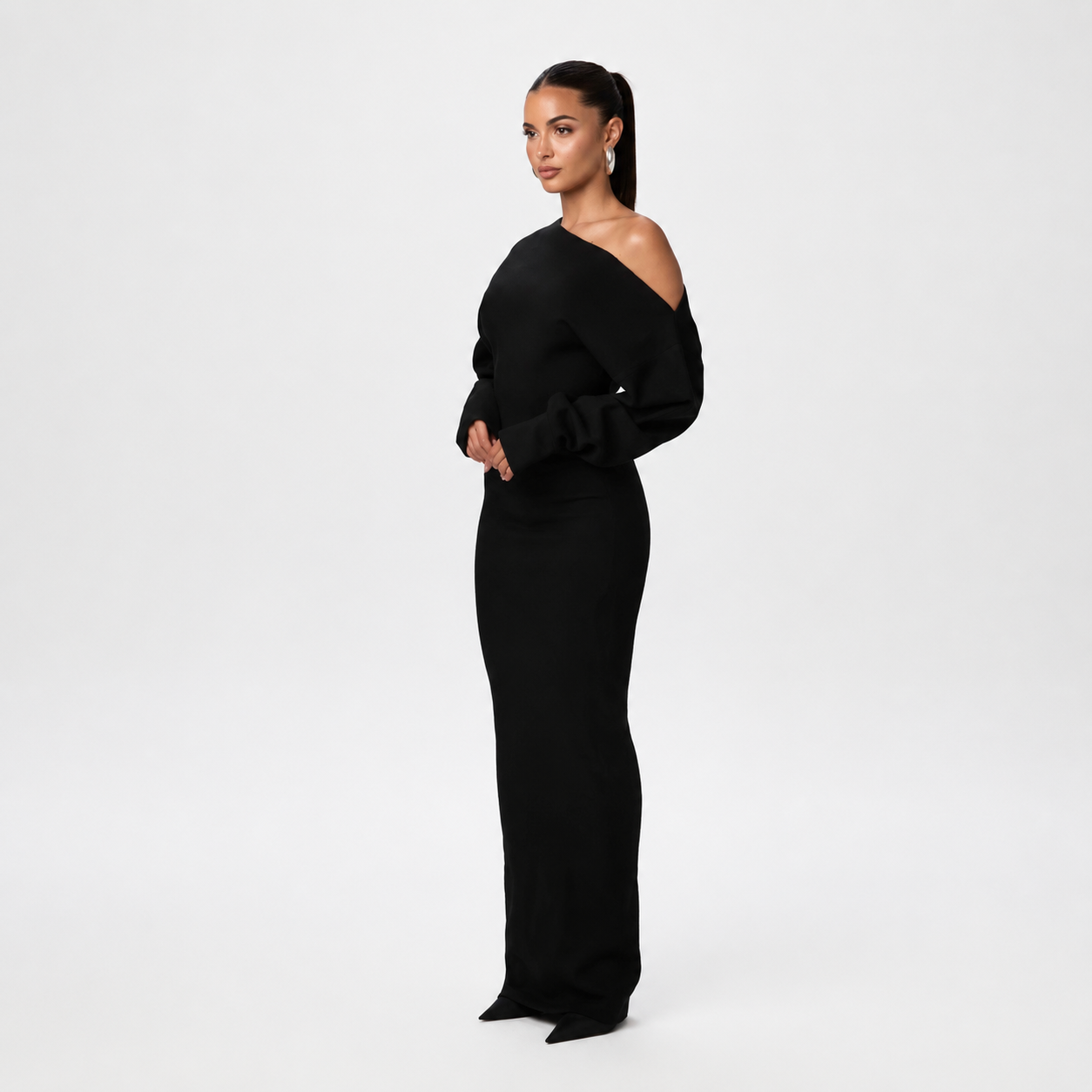 Tahlia - Elegancka Sukienka Maxi na Jedno Ramię