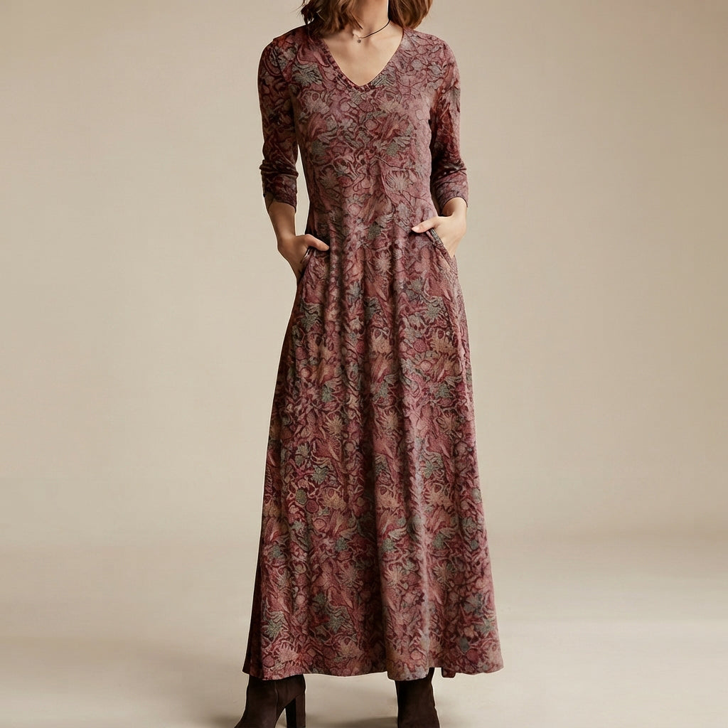 Adeline - Sukienka w stylu vintage z długimi rękawami