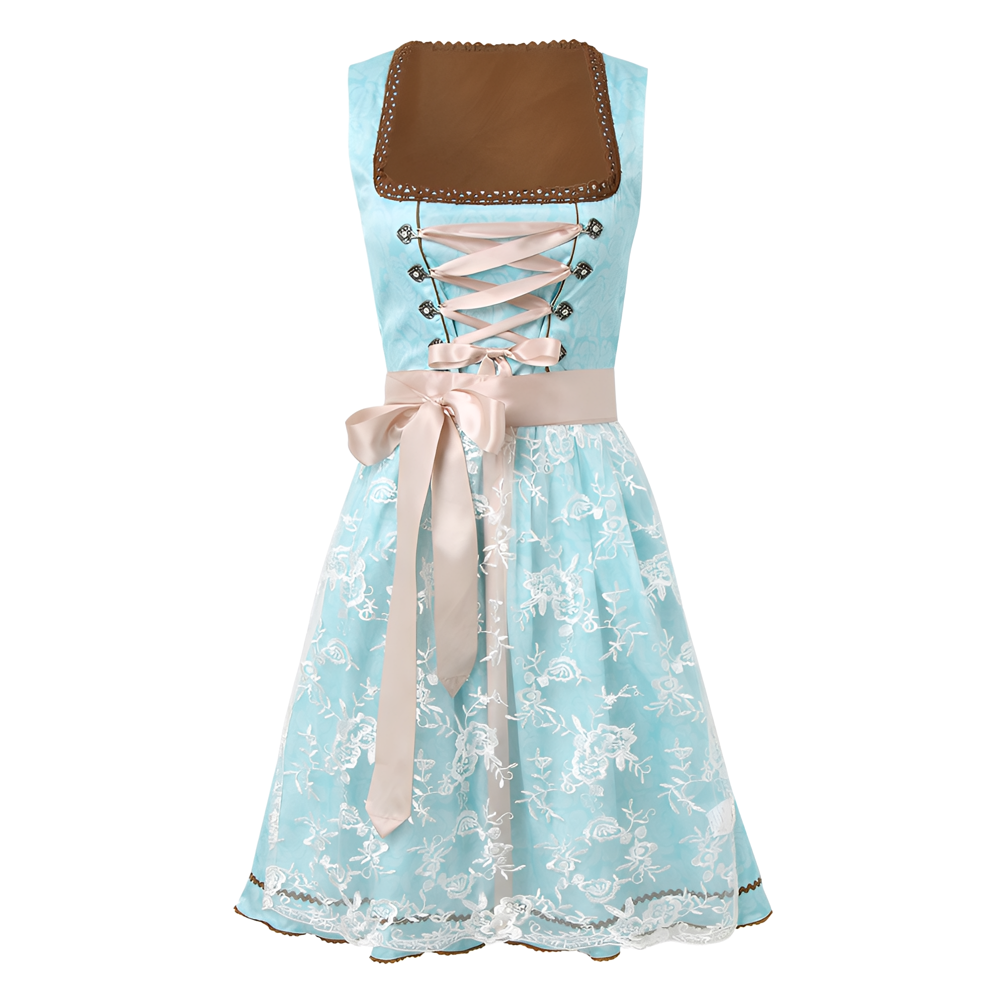 Zella - Stylowa sukienka dirndl z koronki