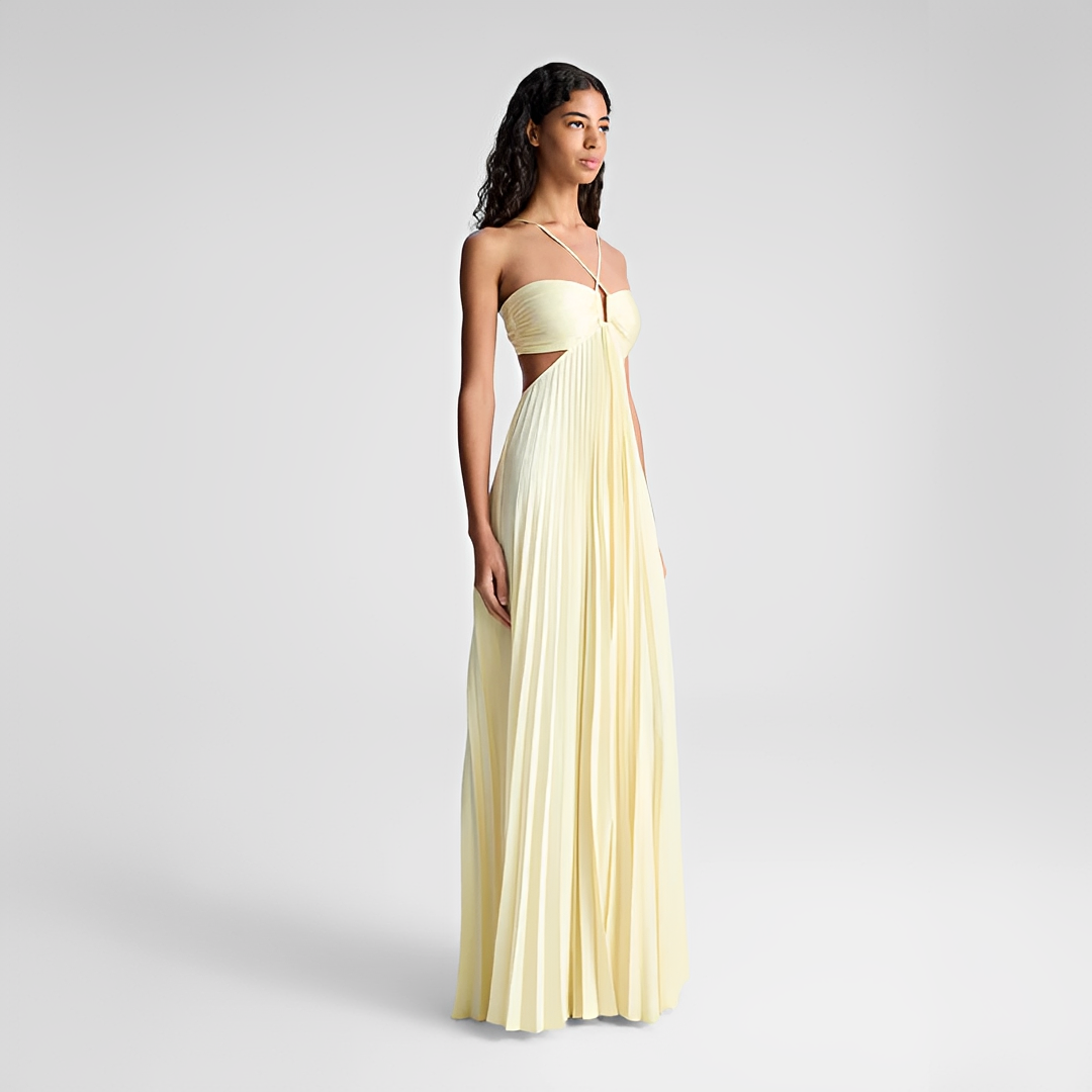 Sienna - Elegancka Sukienka Maxi z Plisami