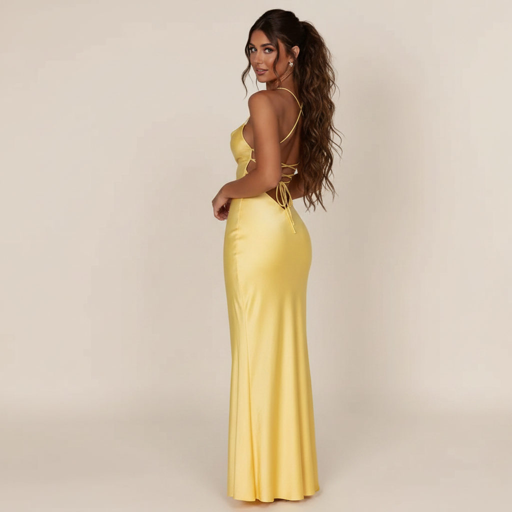 Meliva - Elegancka sukienka maxi podkreślająca sylwetkę