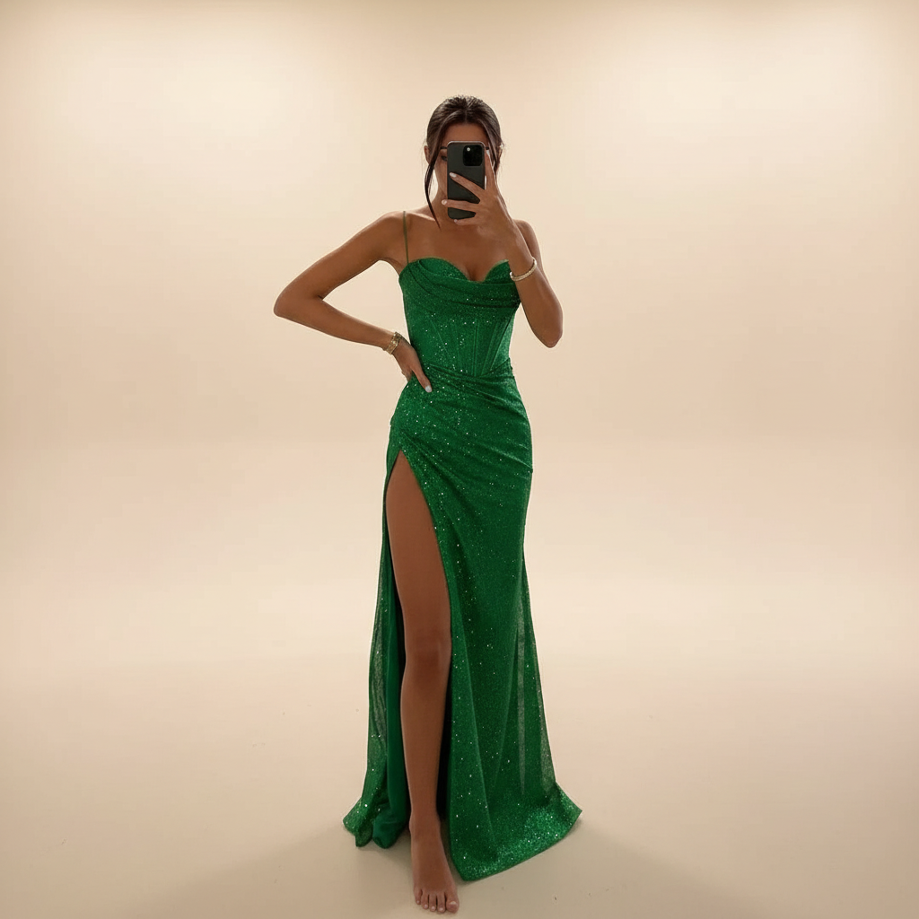 Monique - Stylowa sukienka maxi z rozcięciem