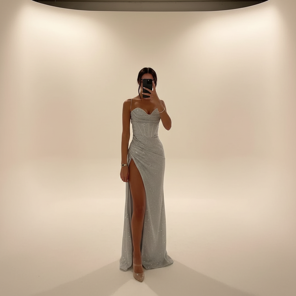 Monique - Stylowa sukienka maxi z rozcięciem