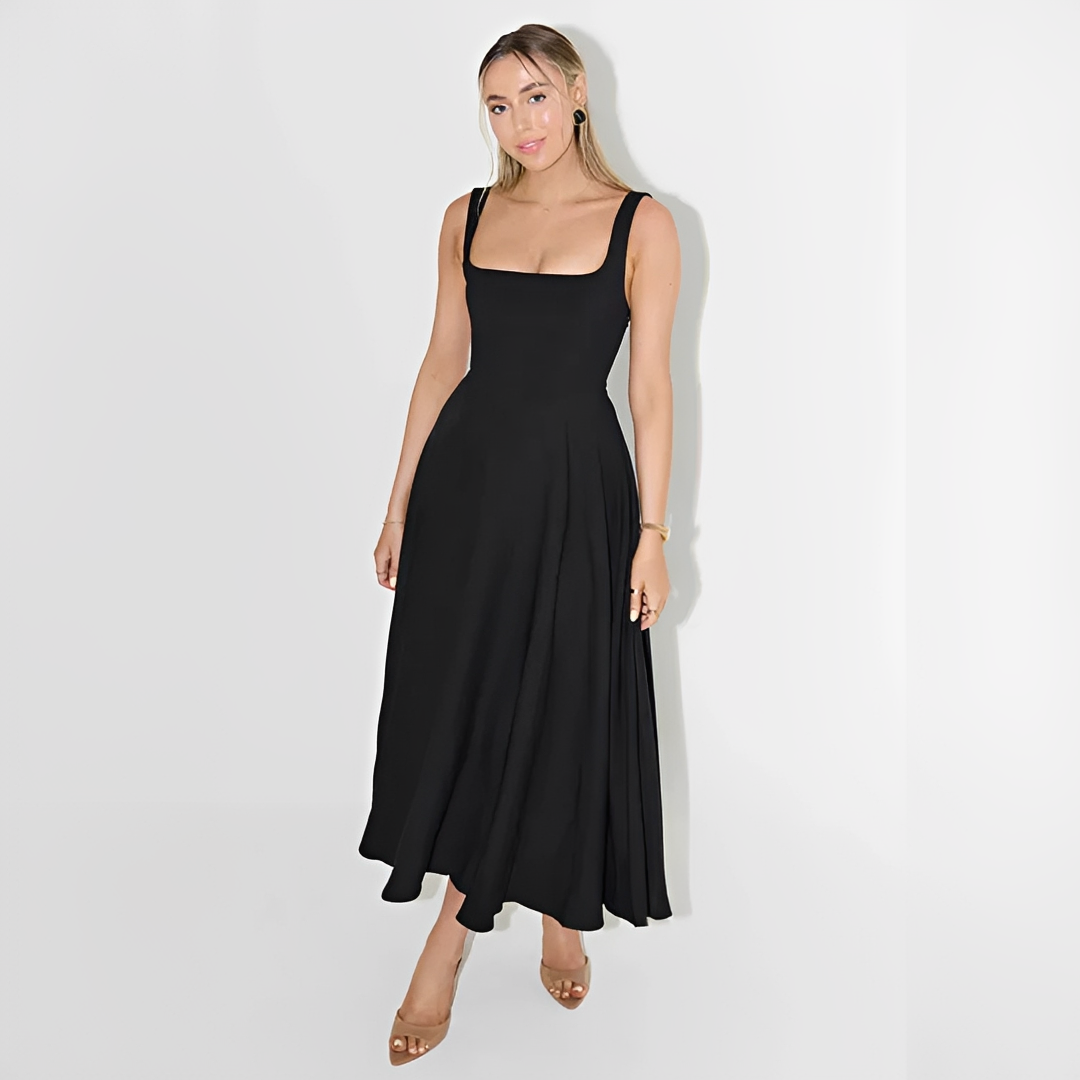 Yarabelle - Stylowa Midi Sukienka na Ramiączkach