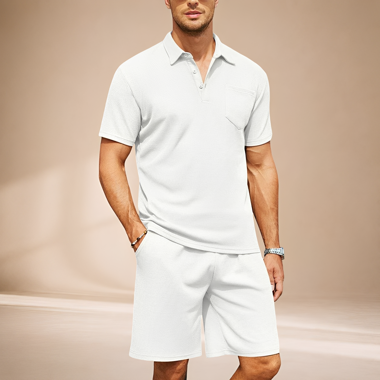 Barry - Swobodny Zestaw Waffle Polo