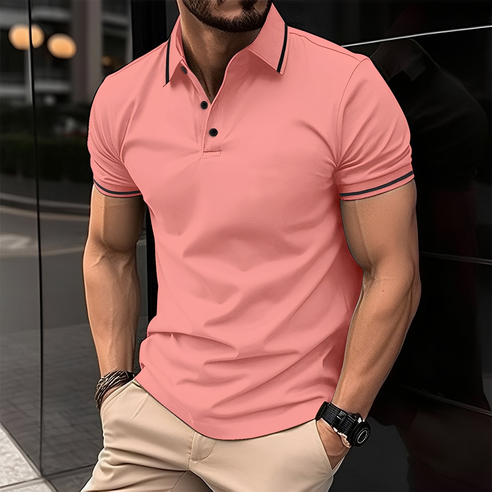 Frank - Stylowa koszulka polo z klapami