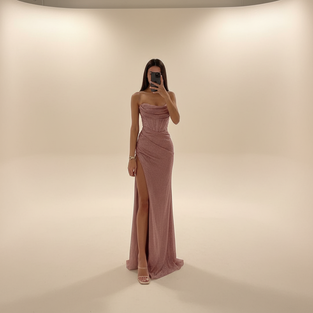 Monique - Stylowa sukienka maxi z rozcięciem