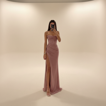 Monique - Stylowa sukienka maxi z rozcięciem