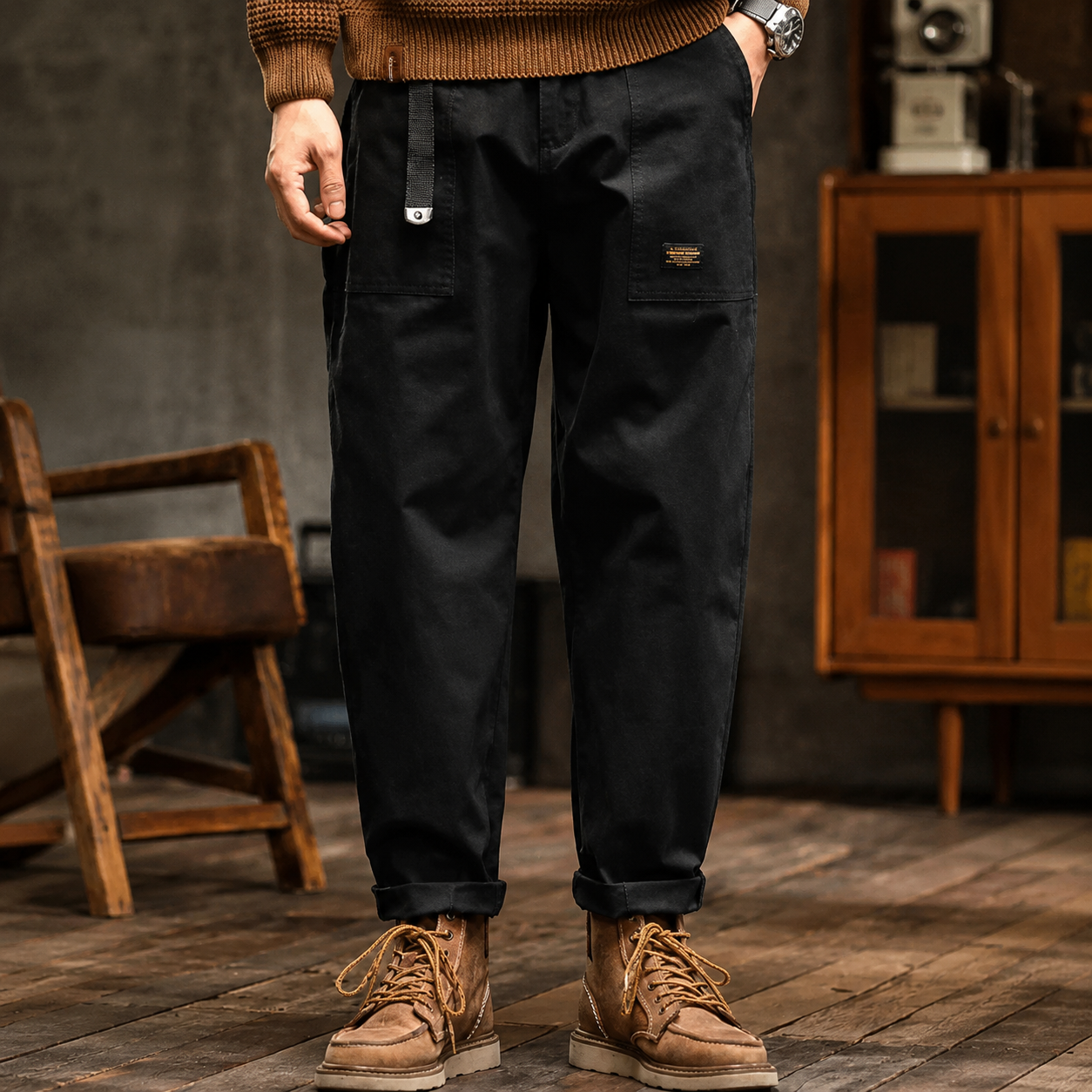 Clyde - Spodnie o Swobodnym Kroju w Vintage Stylu