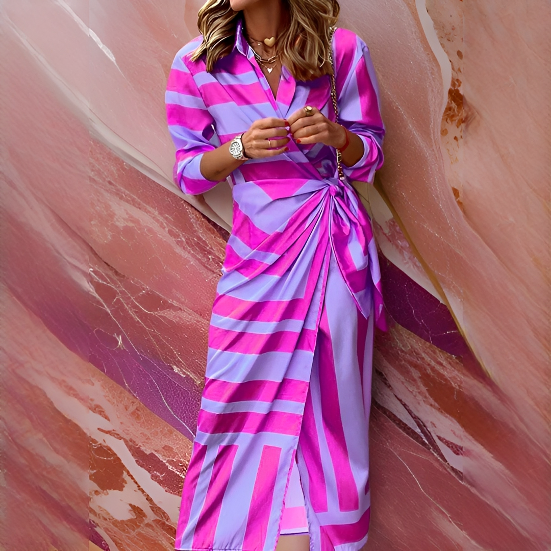 Emily - Stylowa i Elegancka Sukienka w Paski