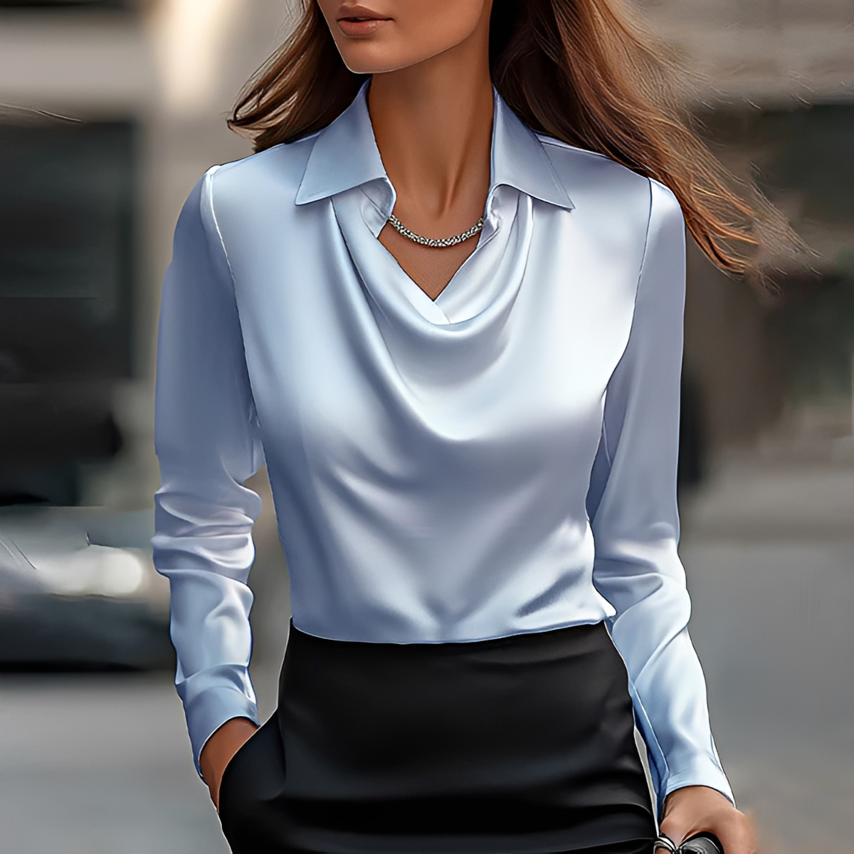 Chiara - Szykowna bluzka z długim rękawem