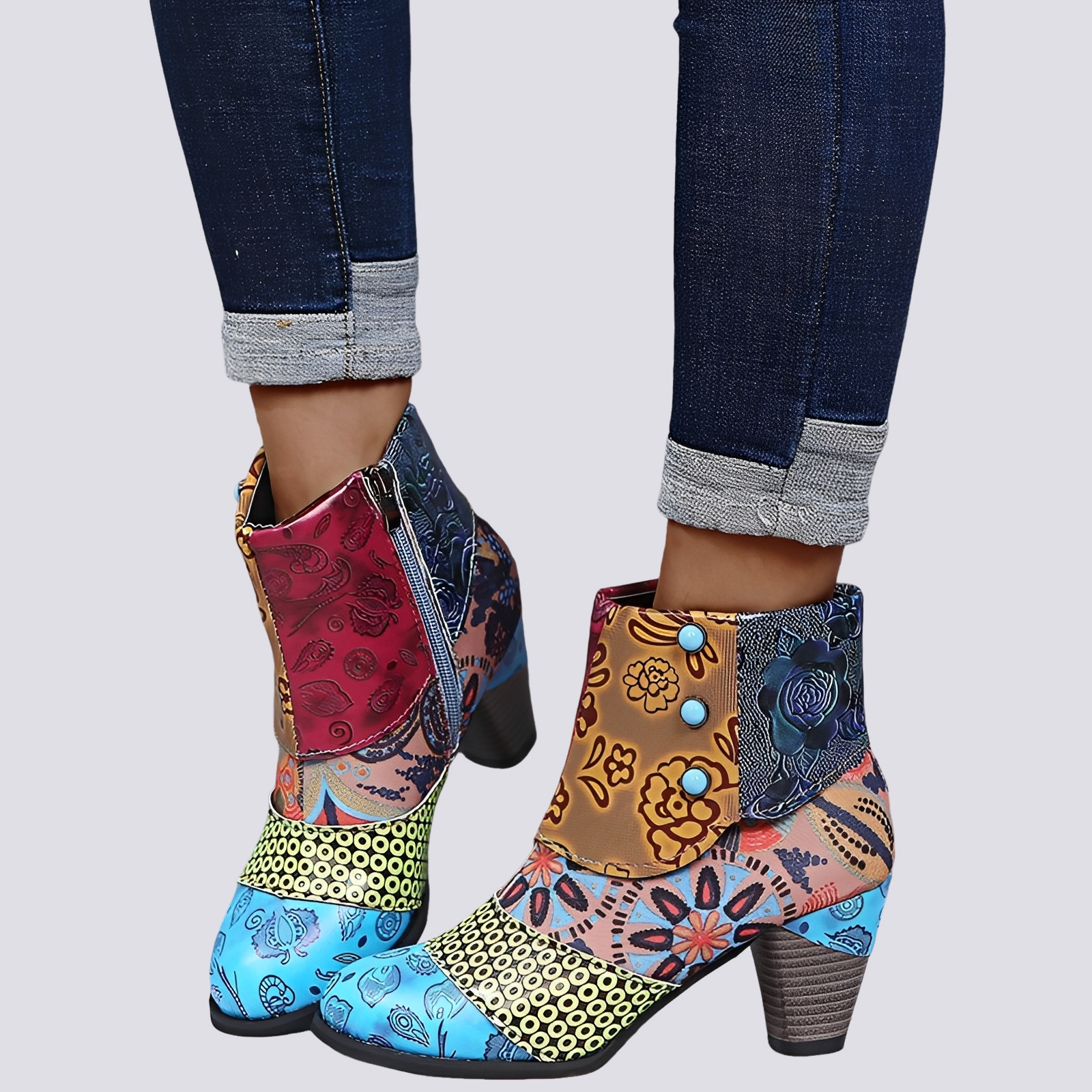 Emma - Kolorowe boho botki
