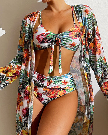 Lily - Zestaw bikini z tropikalnym wzorem
