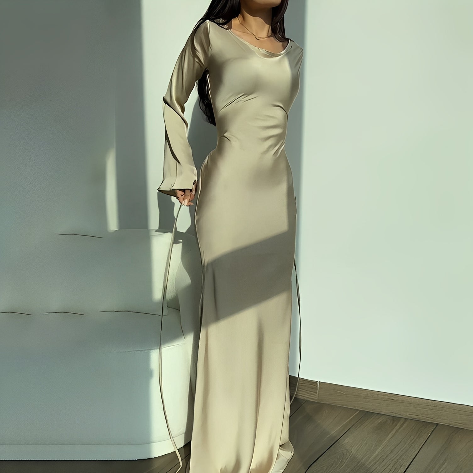 Anisa - Elegancka sukienka z długim rękawem dla kobiet