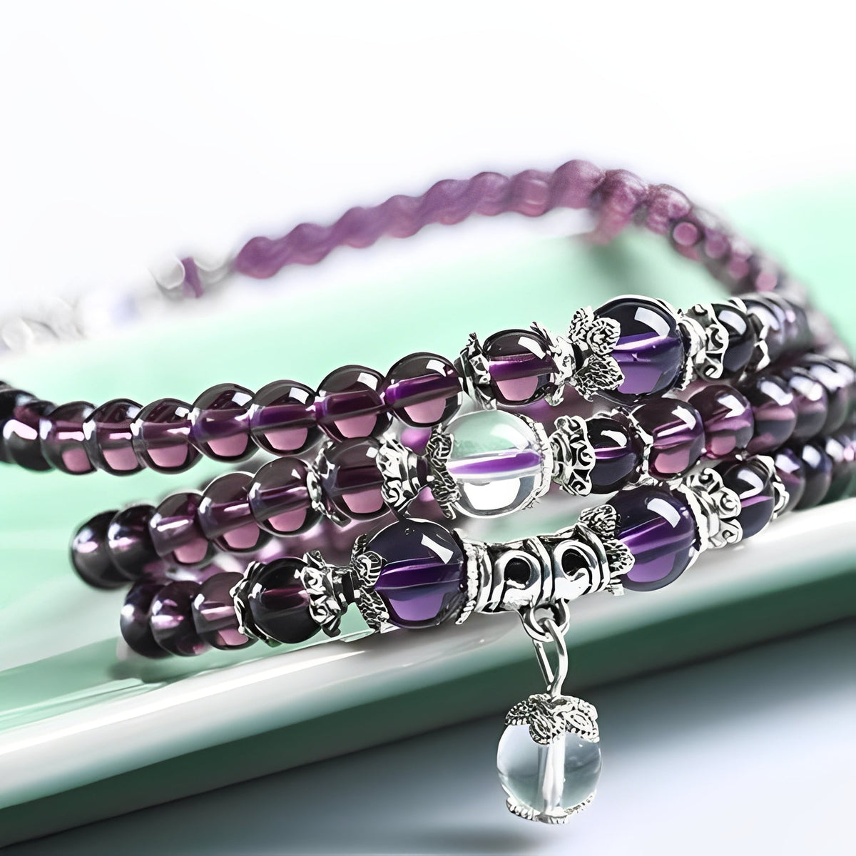 Mia – Pulsera i kolczyk duchowy z ametystem