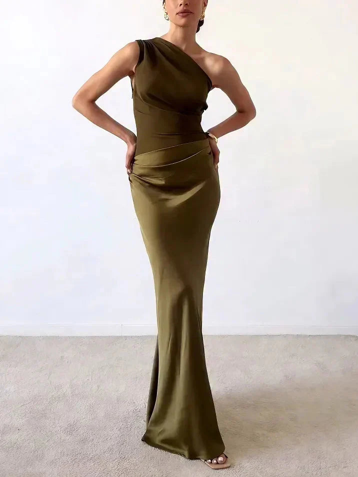 Anita- Elegancka sukienka maxi na jedno ramię