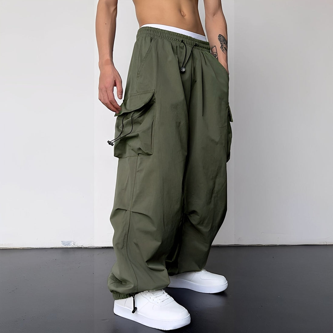 Kaleb - Modne baggy spodnie cargo dla mężczyzn