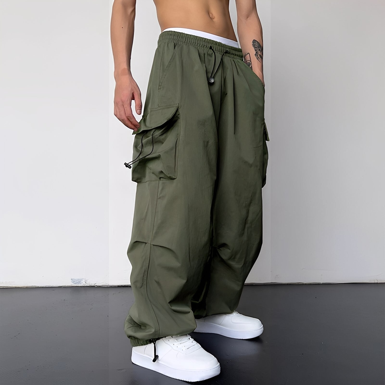 Kaleb - Modne baggy spodnie cargo dla mężczyzn