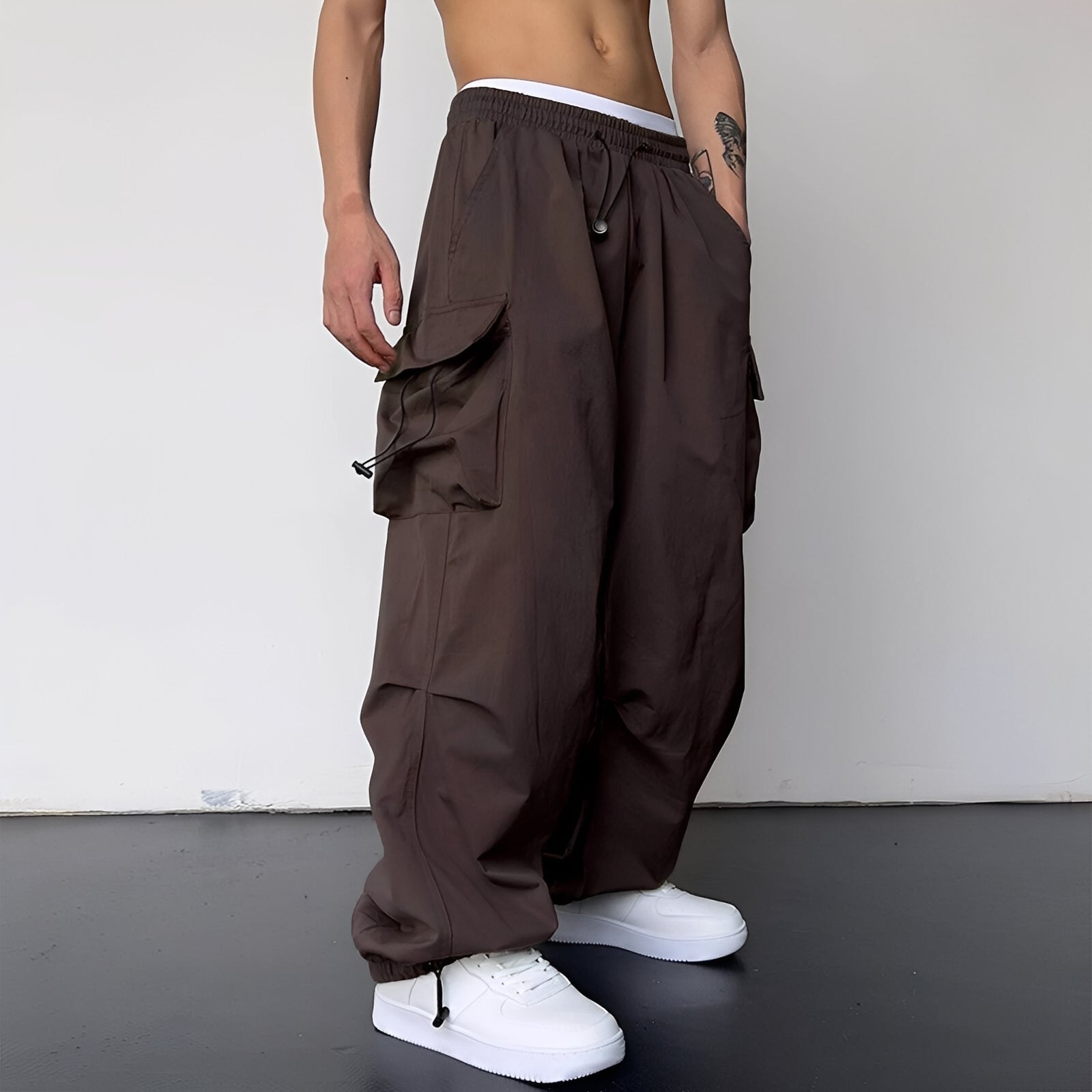 Kaleb - Modne baggy spodnie cargo dla mężczyzn