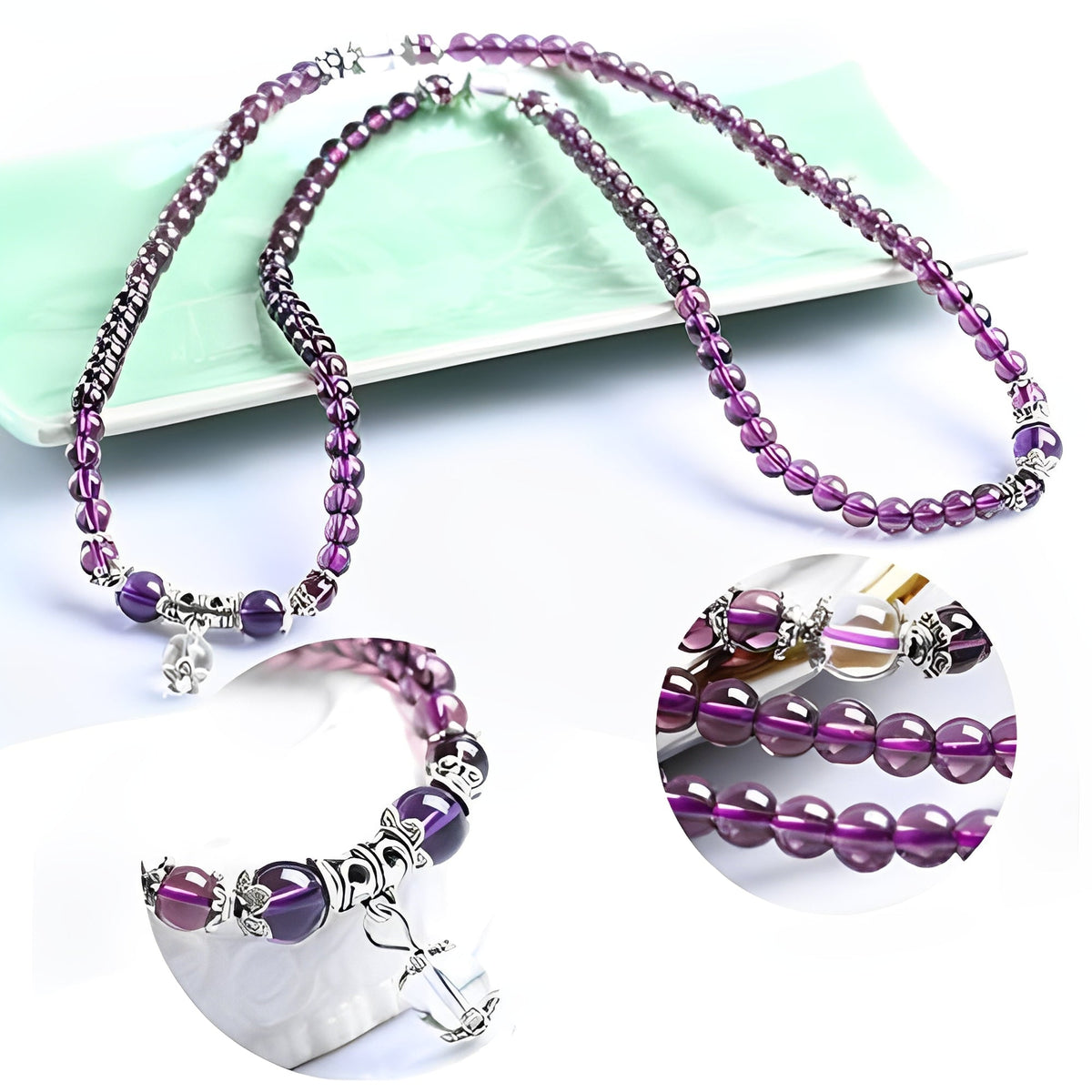 Mia – Pulsera i kolczyk duchowy z ametystem