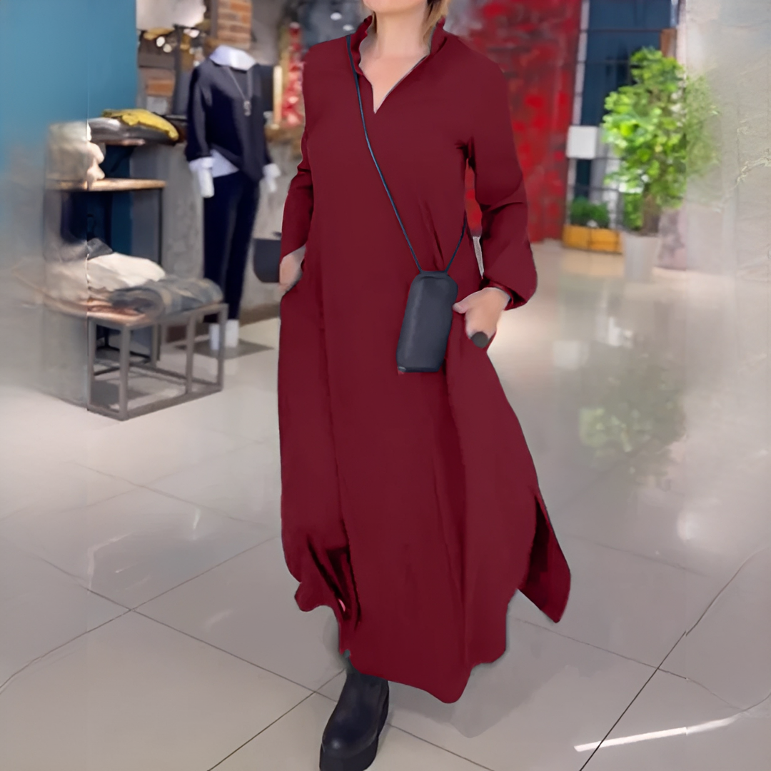 Cassie - Codzienna Sukienka z Długim Rękawem