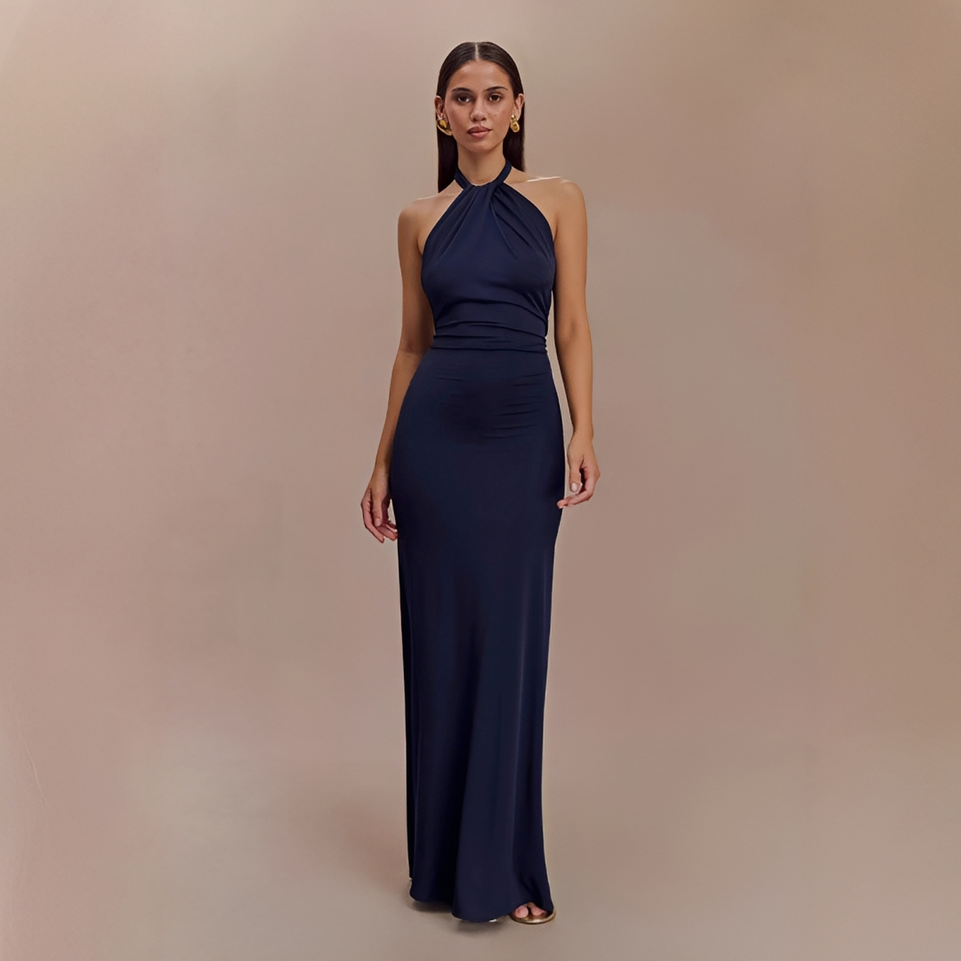 Mabel - Stylowa Sukienka Maxi z Odkrytymi Plecami
