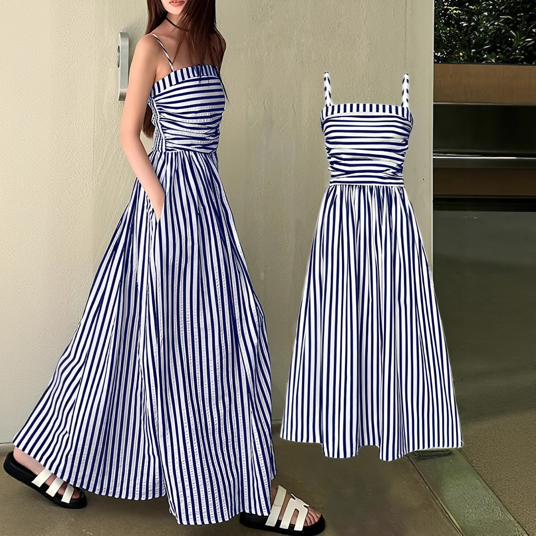 Cindy - Stylowa Maxi Sukienka w Paski