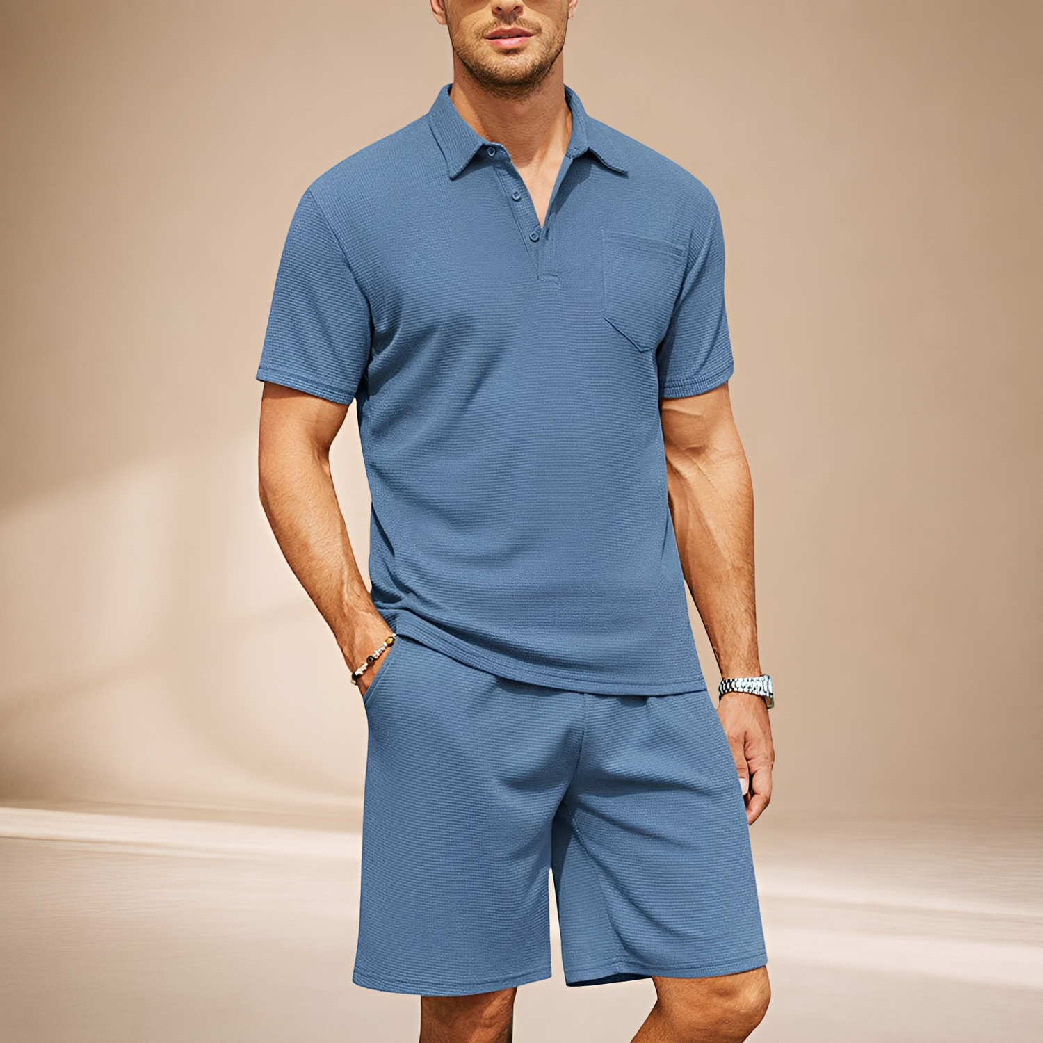 Barry - Swobodny Zestaw Waffle Polo
