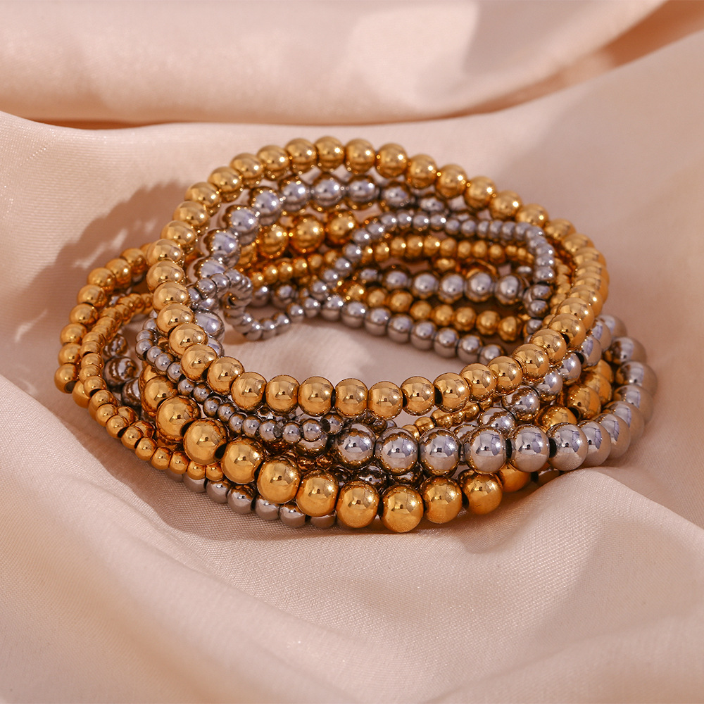 Crea - Pulsera mody apilowalna metaliczna złota (4mm)