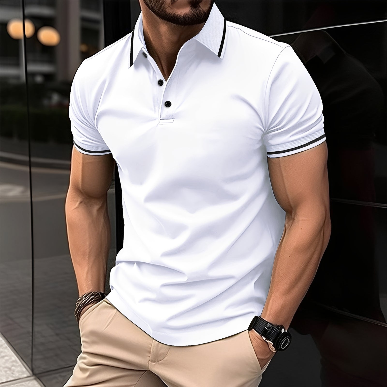 Frank - Stylowa koszulka polo z klapami
